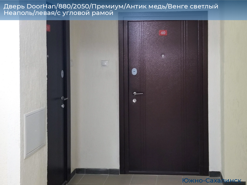 Дверь DoorHan/880/2050/Премиум/Антик медь/Венге светлый Неаполь/левая/с угловой рамой, yuzhno-sahalinsk.doorhan.ru