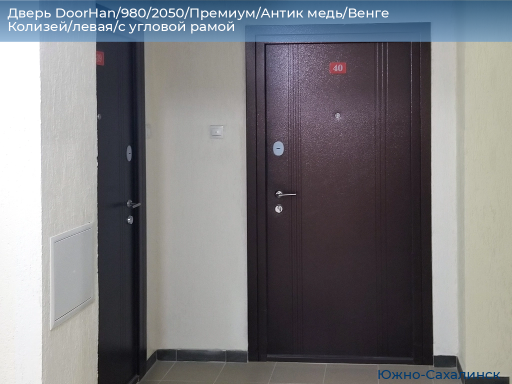 Дверь DoorHan/980/2050/Премиум/Антик медь/Венге Колизей/левая/с угловой рамой, yuzhno-sahalinsk.doorhan.ru
