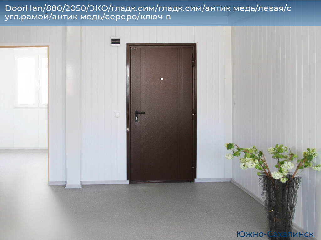 DoorHan/880/2050/ЭКО/гладк.сим/гладк.сим/антик медь/левая/с угл.рамой/антик медь/сереро/ключ-в, yuzhno-sahalinsk.doorhan.ru