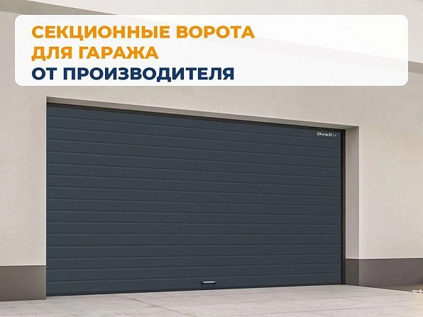 Cекционные ворота 2900х2400 мм антрацитовые DoorHan RSD02, yuzhno-sahalinsk.doorhan.ru